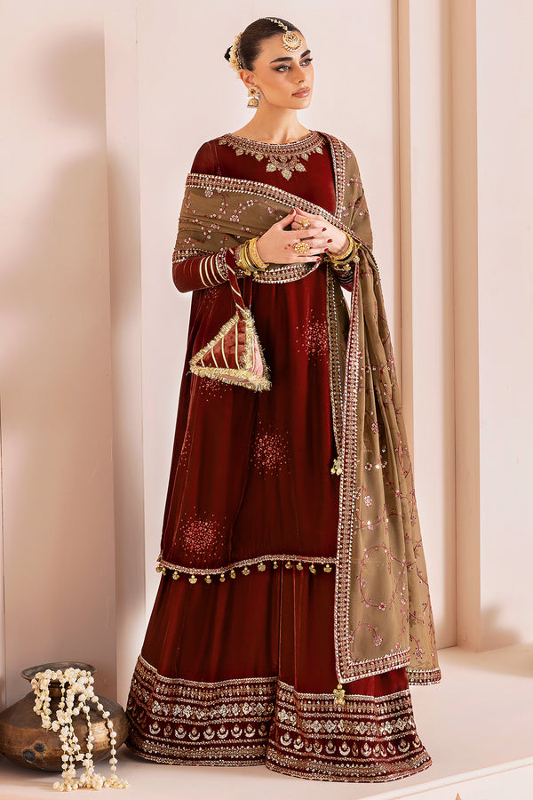 Jazmin | Chandni Velvet Formals 25 | Embroidered Velvet Formal CVF D-07 - House Of Hania