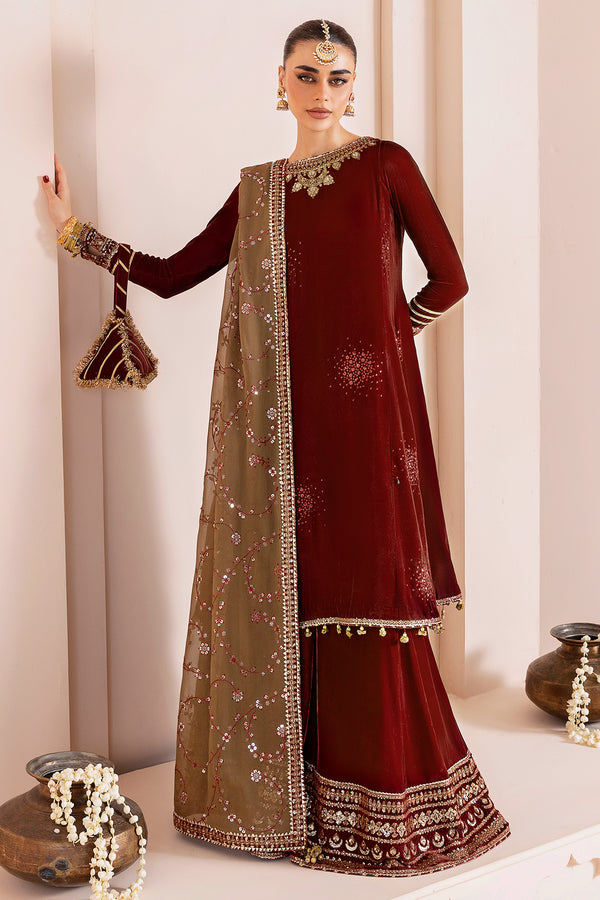 Jazmin | Chandni Velvet Formals 25 | Embroidered Velvet Formal CVF D-07 - House Of Hania