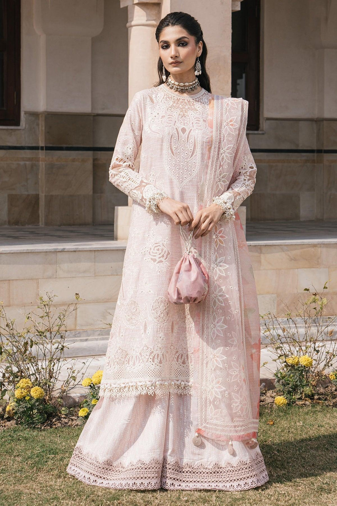 Jazmin - EMBROIDERED LUXURY LAWN SL24-D8 - House Of Hania