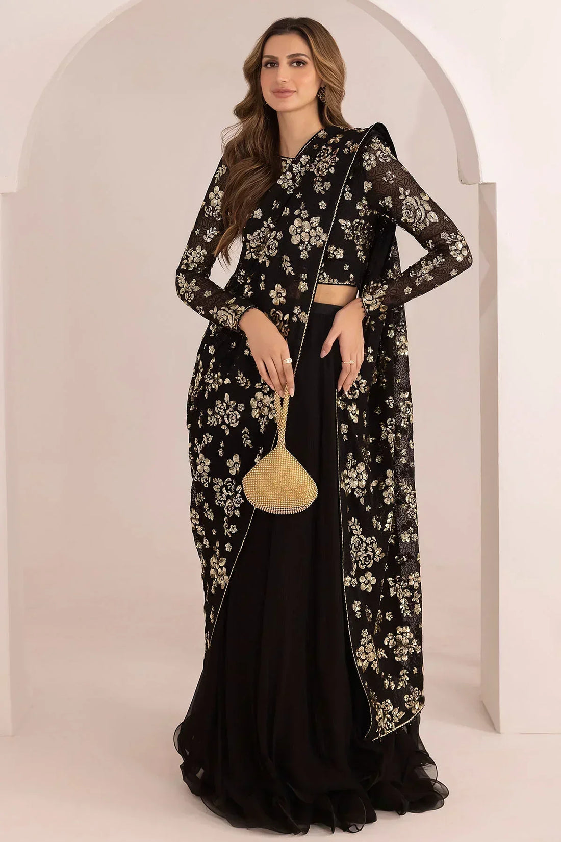 Jazmin | Formals Collection | EMBROIDERED CHIFFON UC-3021 - House Of Hania