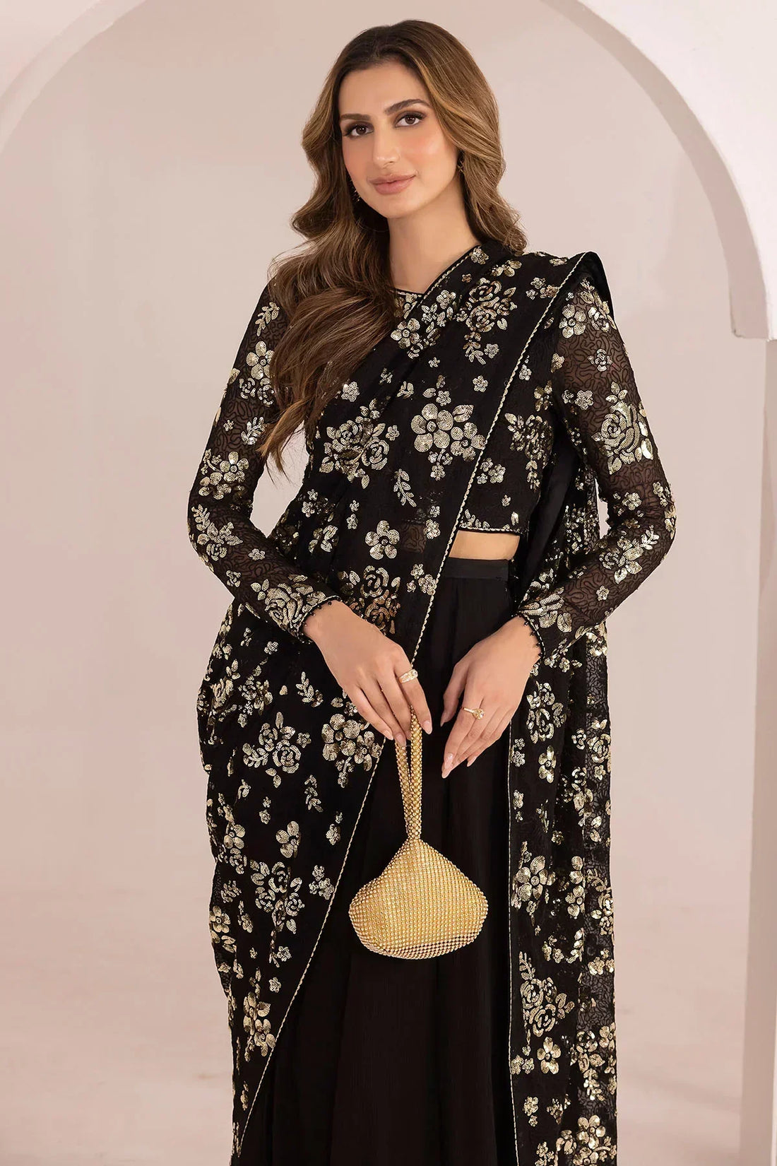 Jazmin | Formals Collection | EMBROIDERED CHIFFON UC-3021 - House Of Hania