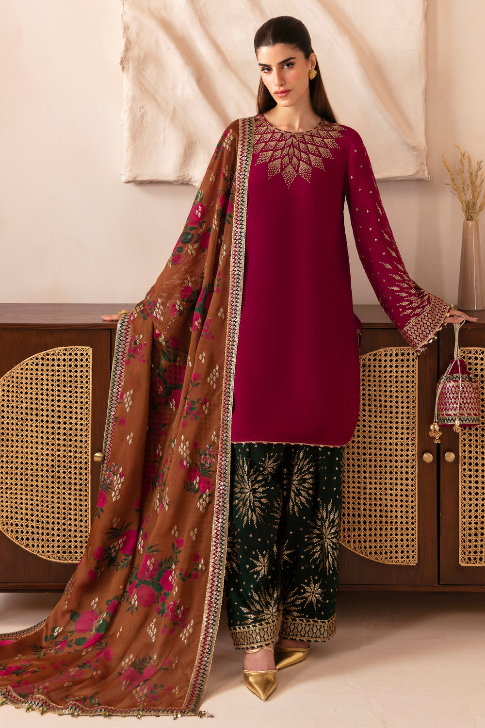 Jazmin | Formals Collection | Raw Silk UR-7038 - House Of Hania