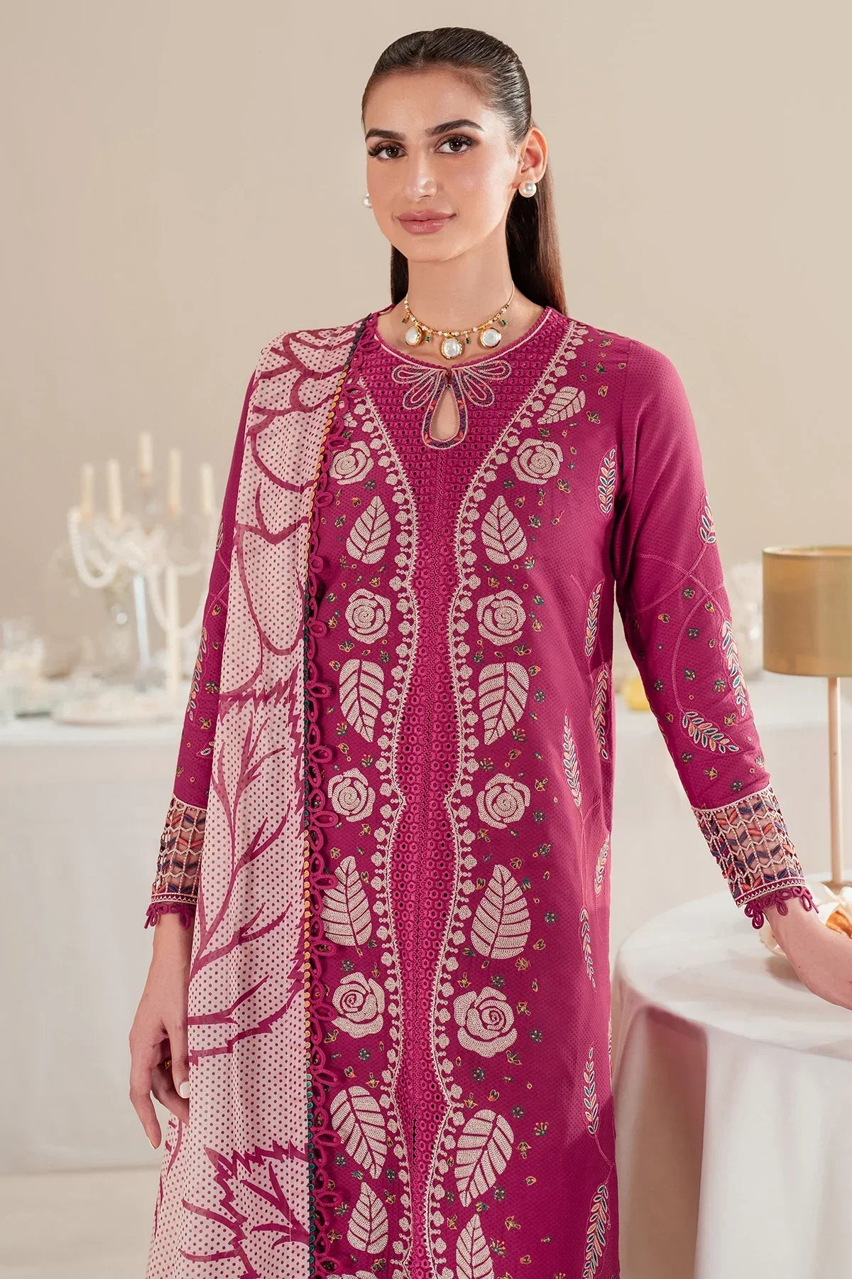 Jazmin | Iris EMBROIDERED DOBBY LAWN IL'25-D05 - House Of Hania