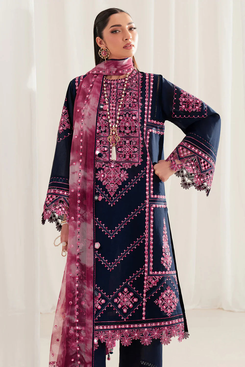 Jazmin | Iris EMBROIDERED LAWN IL'25-D01 - House Of Hania
