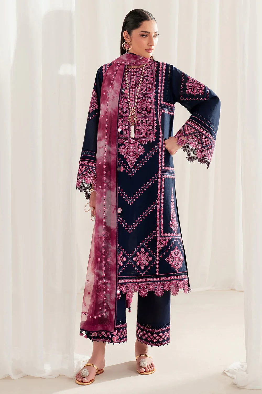 Jazmin | Iris EMBROIDERED LAWN IL'25-D01 - House Of Hania