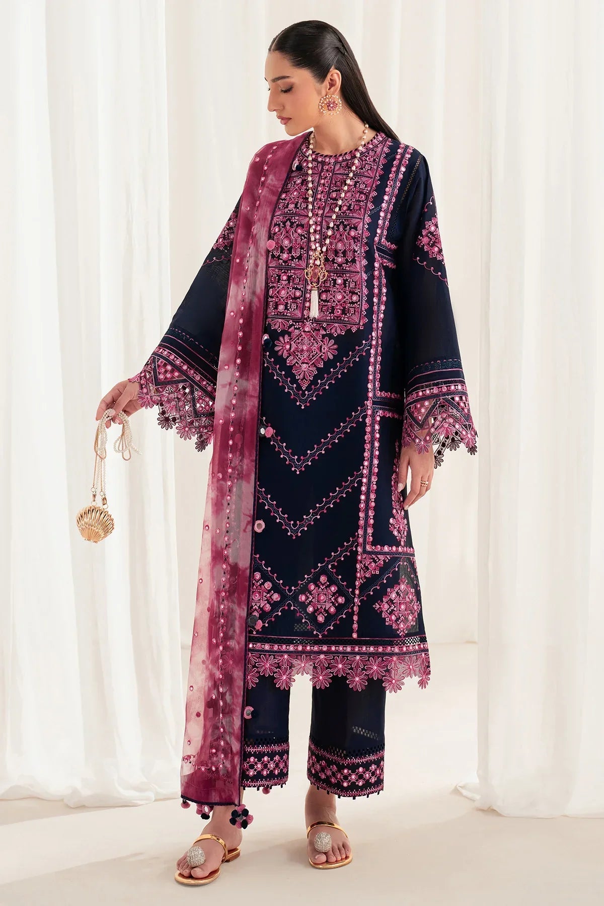 Jazmin | Iris EMBROIDERED LAWN IL'25-D01 - House Of Hania