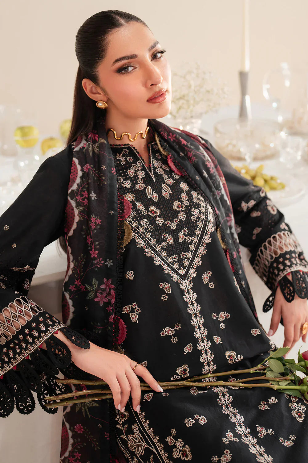 Jazmin | Iris EMBROIDERED LAWN IL'25-D07 - House Of Hania