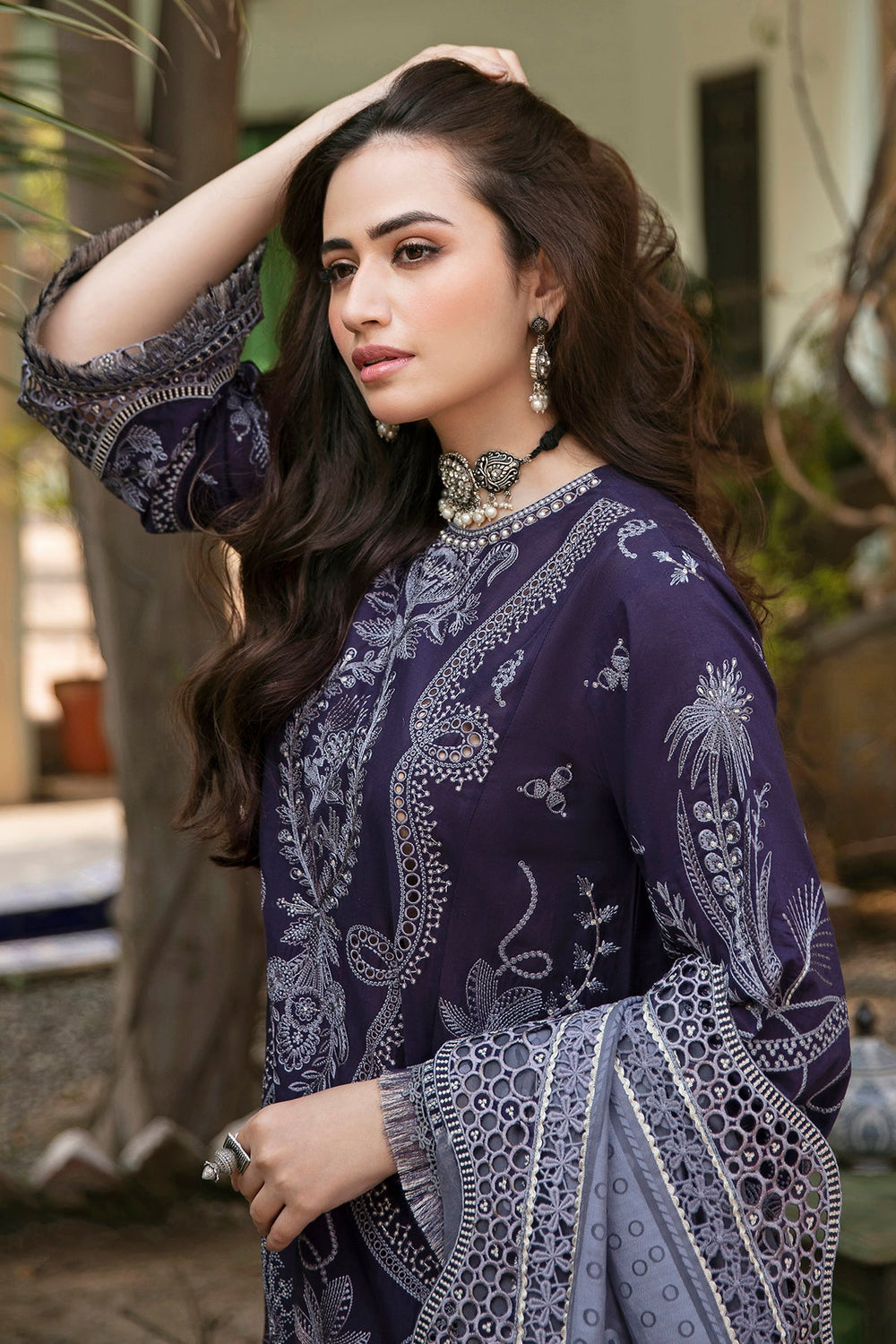 Jazmin | Shahkaar Luxury Eid Lawn SS26 | SL22-D1 - House Of Hania