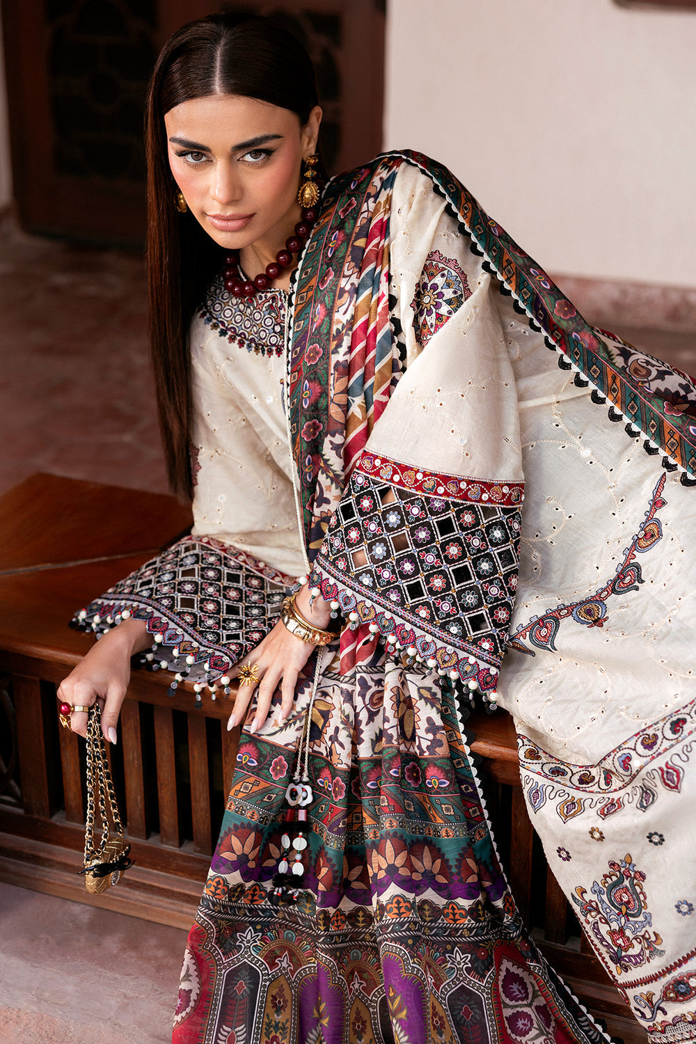 Jazmin | Shahkaar Luxury Eid Lawn SS26 | SL26-D02 - House Of Hania