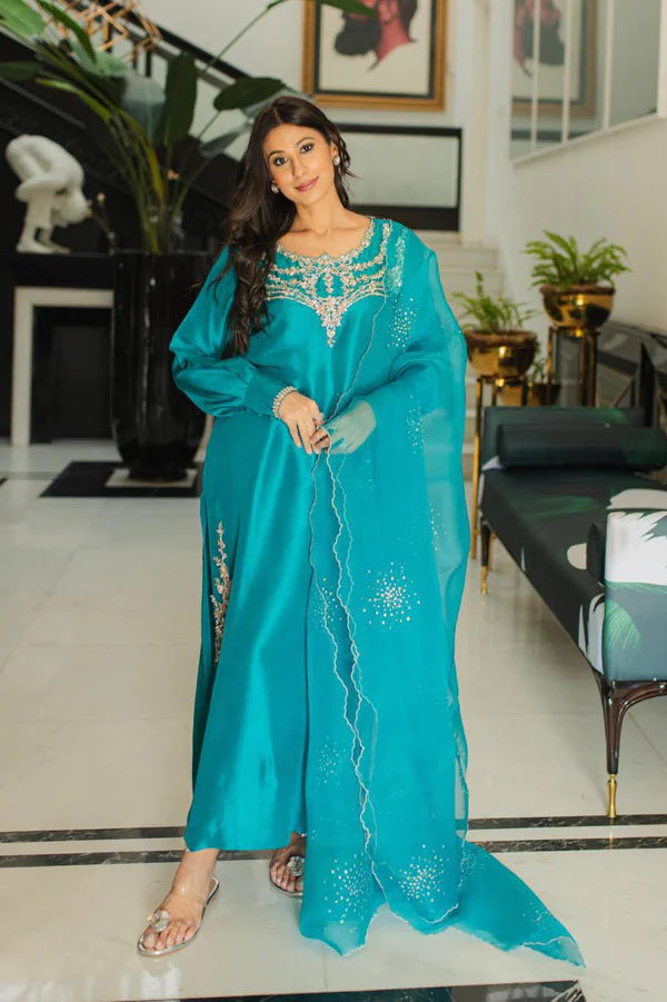 Jeem | Luxury Pret | ANNA TEAL - House Of Hania