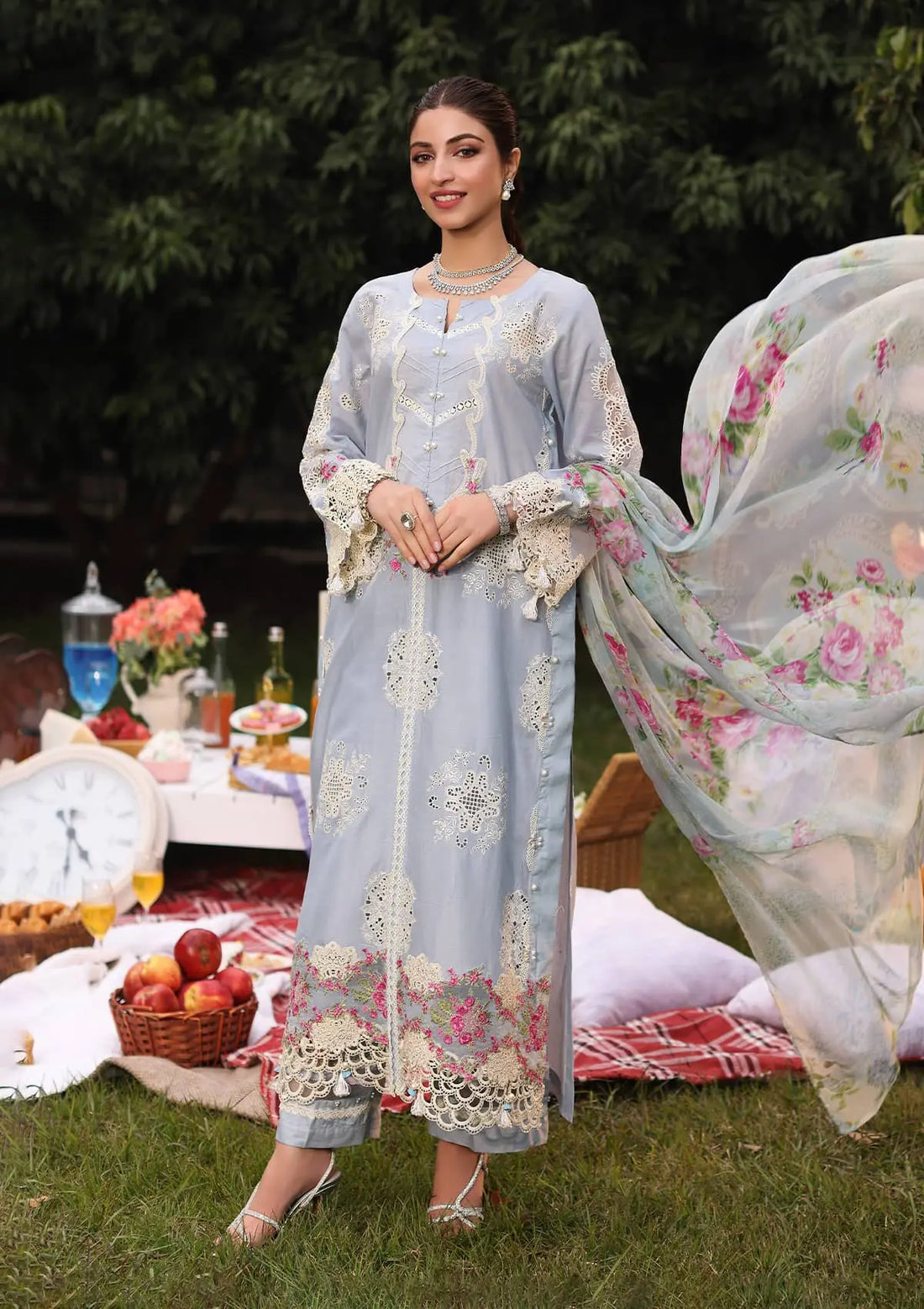 Kahf Premium | Festive Lawn 24 | KFL-08A FIRUZE - House Of Hania