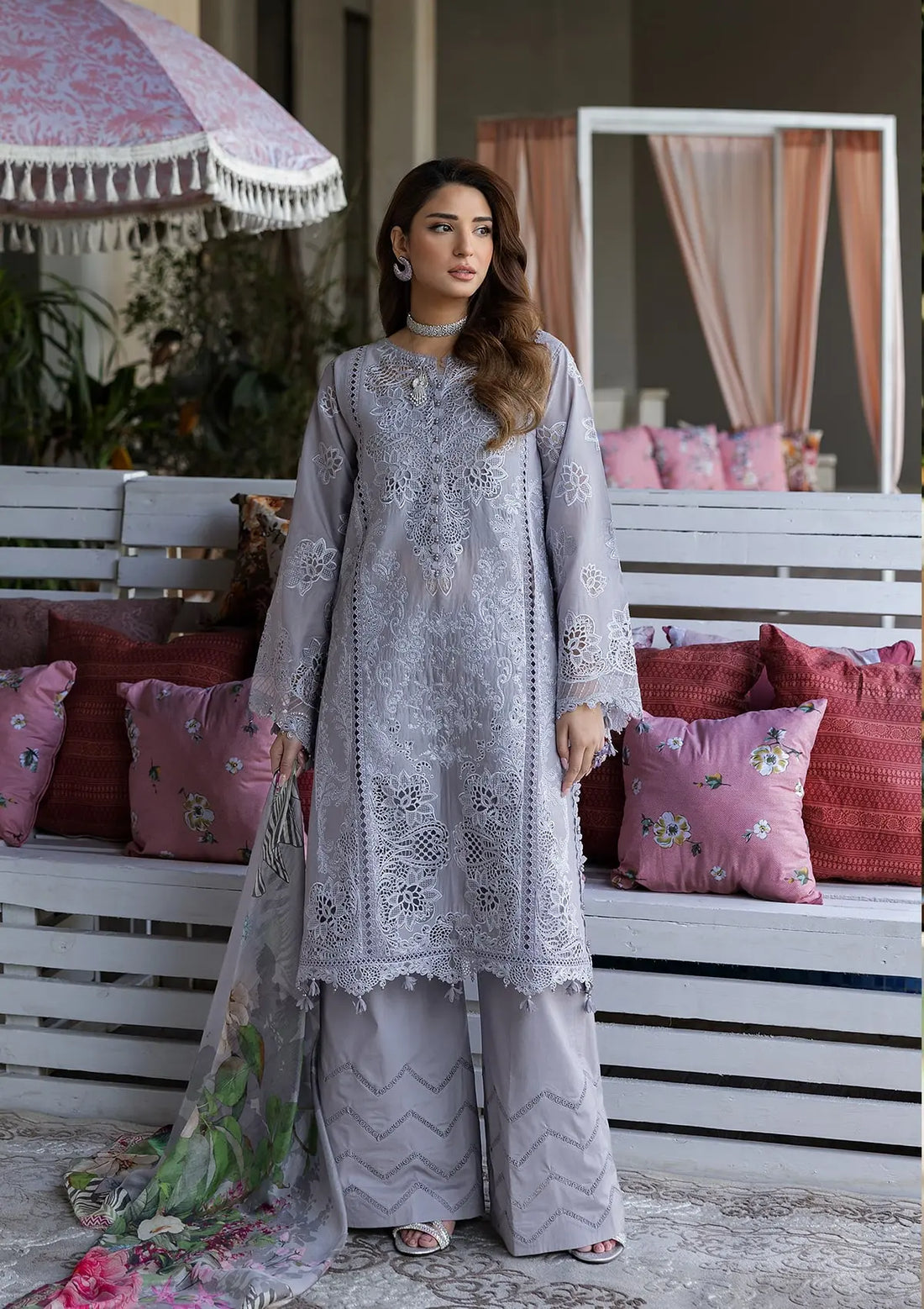 Kahf Premium | Luxury Lawn 25 | KLR-04 Lilia - House Of Hania