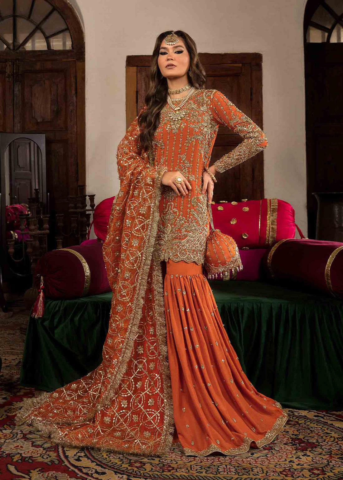 Kanwal Malik | Angana Luxury Formals 23 | Naranji - House Of Hania