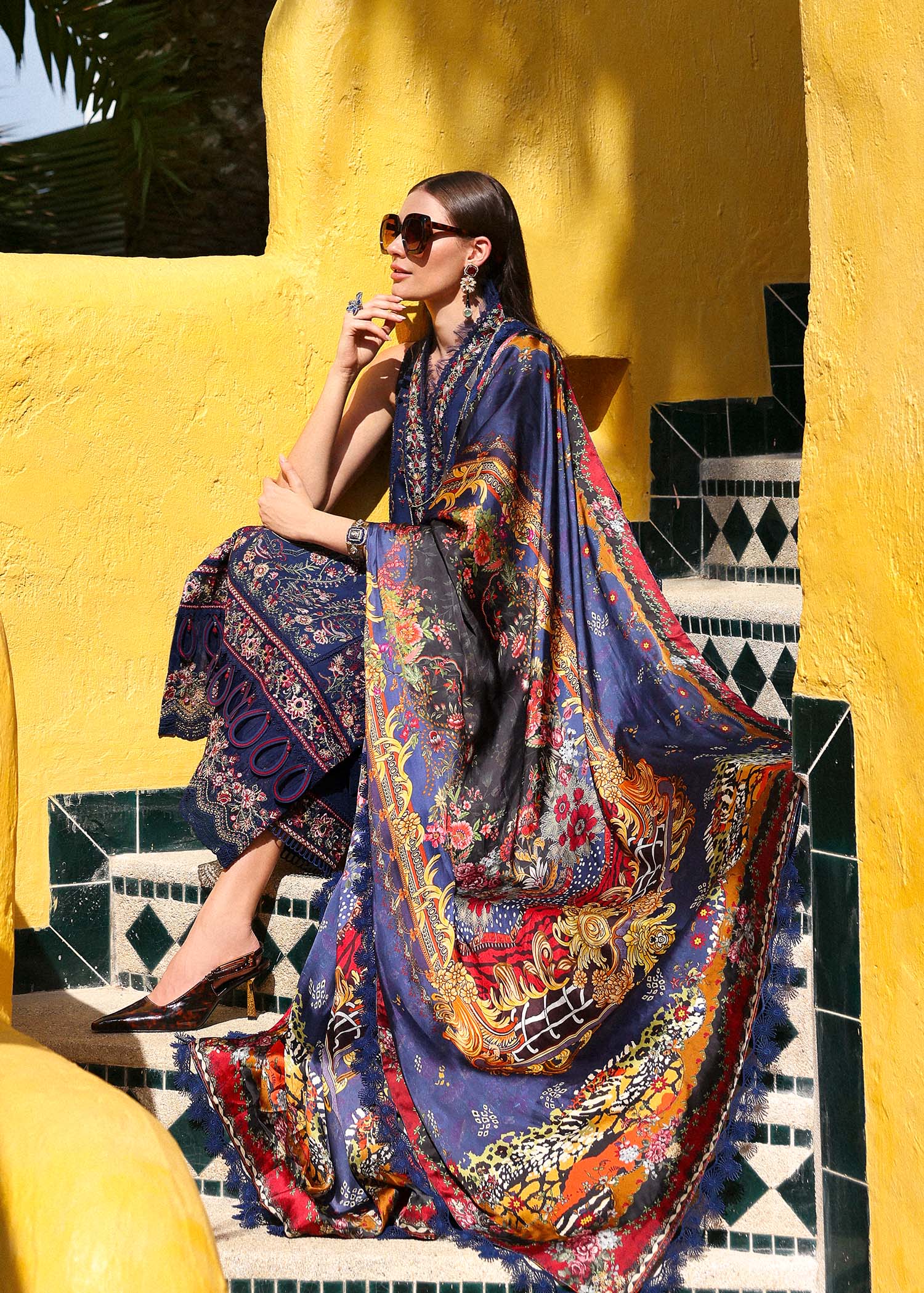Kanwal Malik | Elysia Luxury Lawn 25 | Azure - House Of Hania