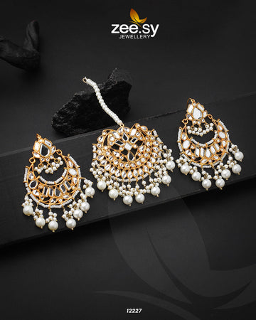 Kundan Bindiya Earrings - House Of Hania