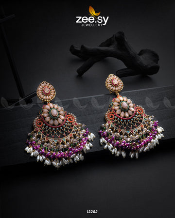 Lahza Naurattan Earrings - House Of Hania