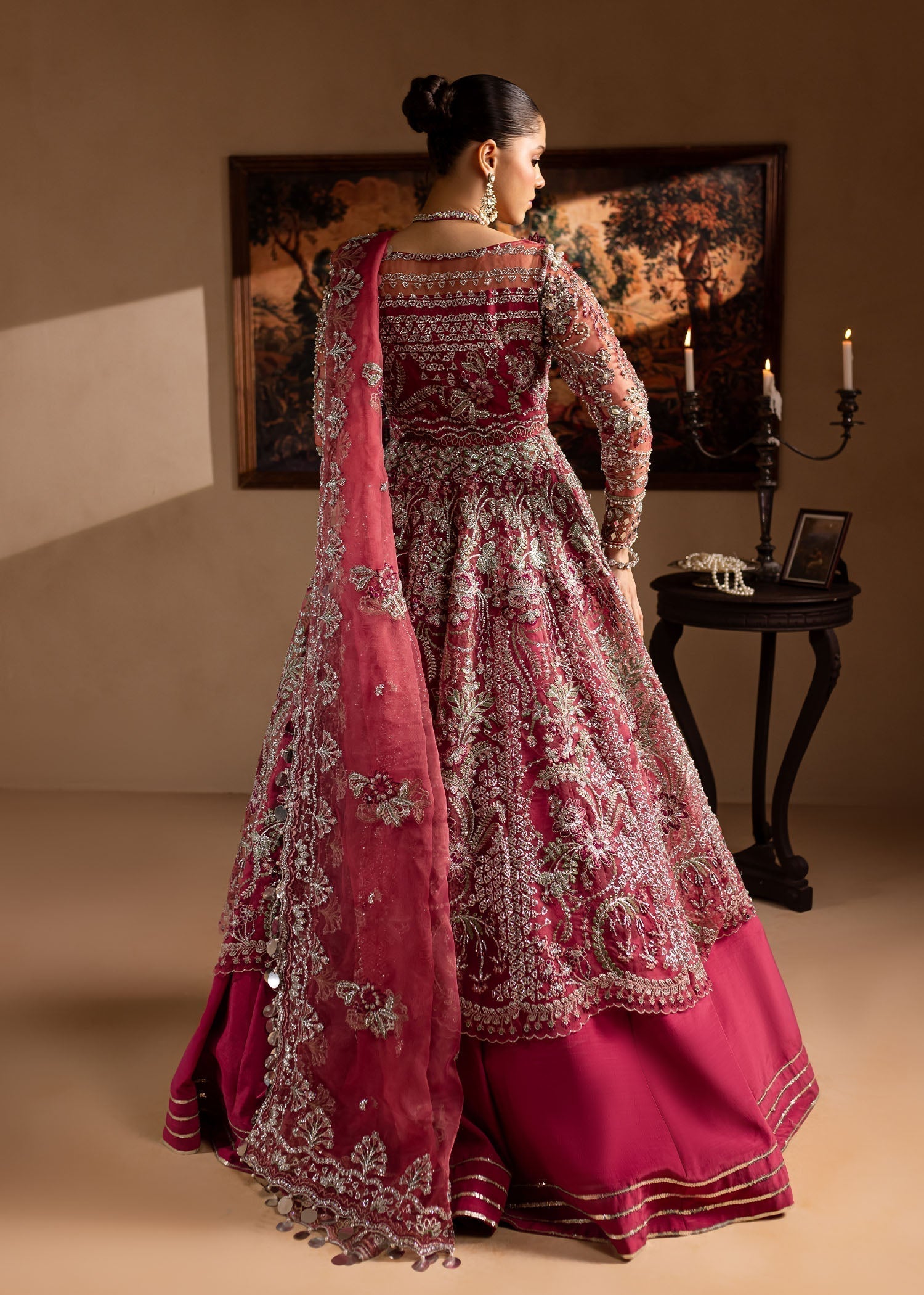 Lamhay by Maria Osama Khan Embroidered Organza 3Pc Suit - Nayab - House Of Hania