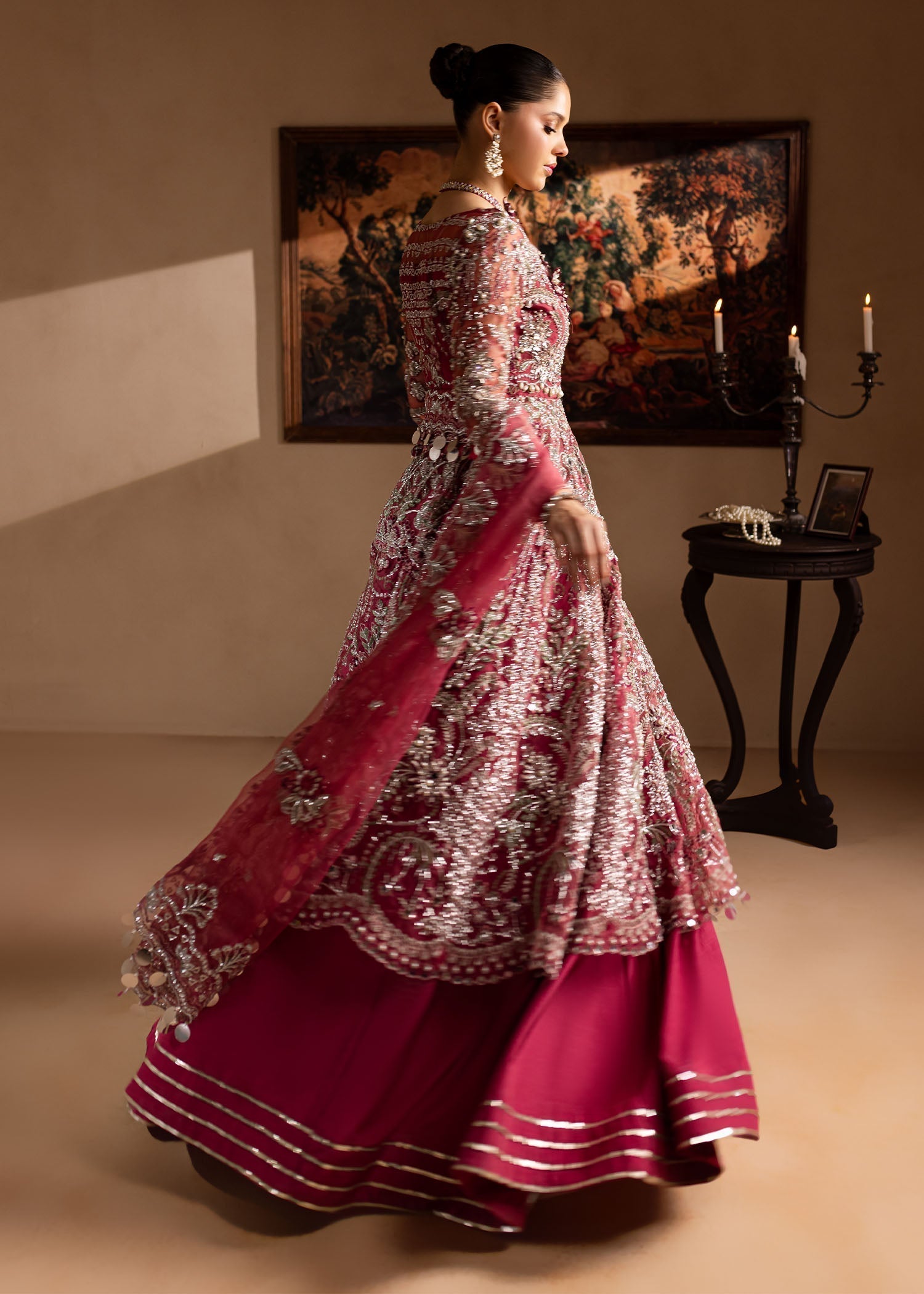 Lamhay by Maria Osama Khan Embroidered Organza 3Pc Suit - Nayab - House Of Hania