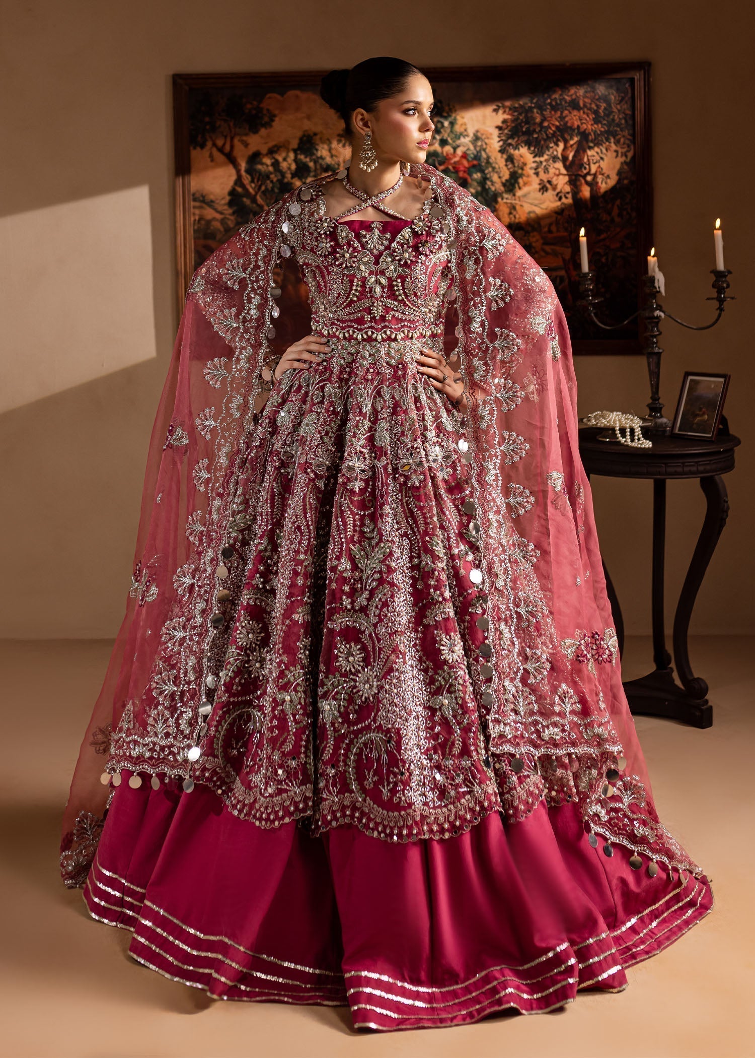 Lamhay by Maria Osama Khan Embroidered Organza 3Pc Suit - Nayab - House Of Hania