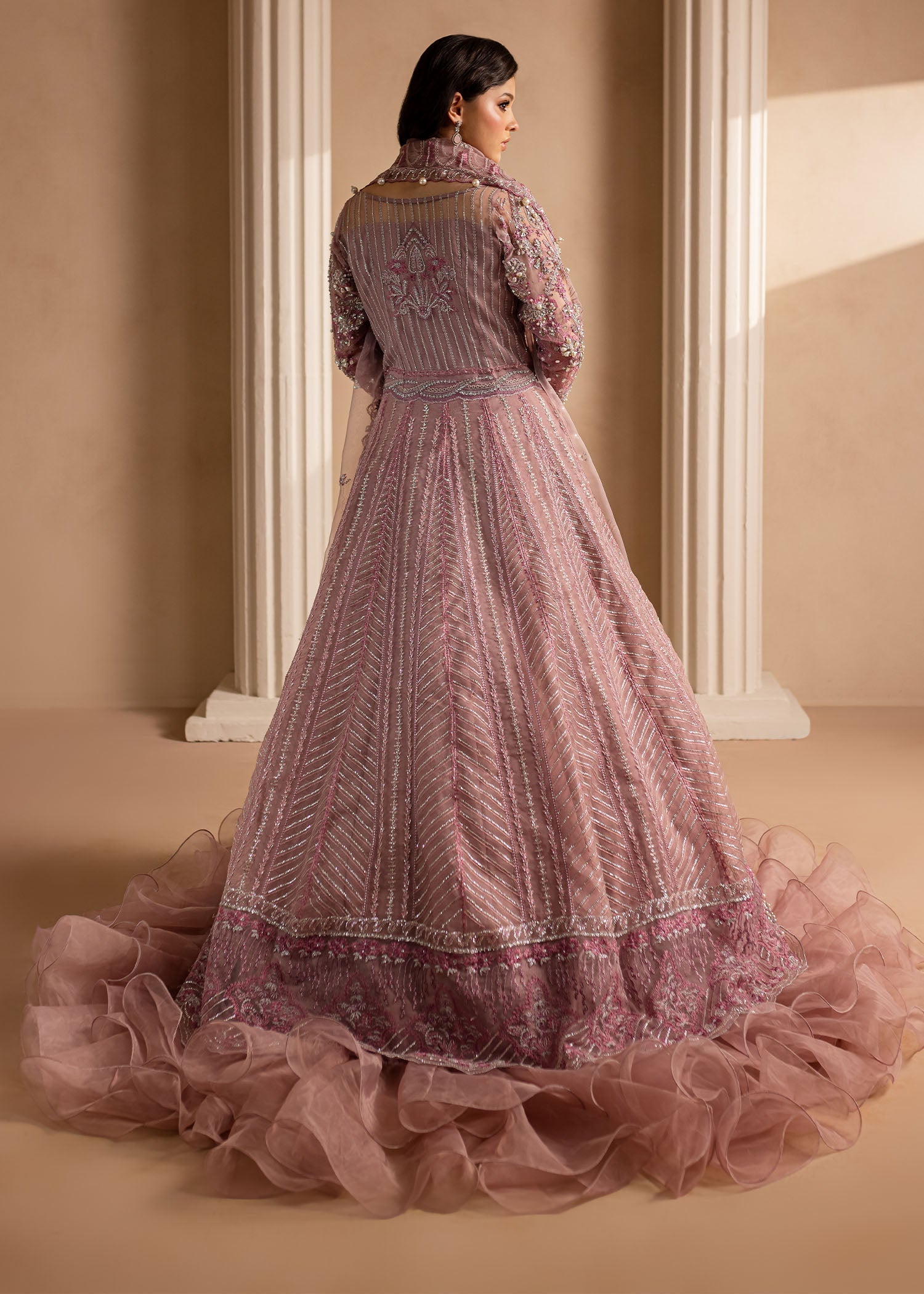 Lamhay by Maria Osama Khan Embroidered Organza 3Pc Suit - Pakeezah - House Of Hania