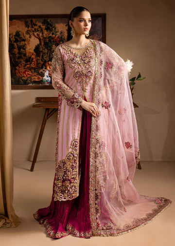 Lamhay by Maria Osama Khan Embroidered Organza 3Pc Suit - Zarmina - House Of Hania