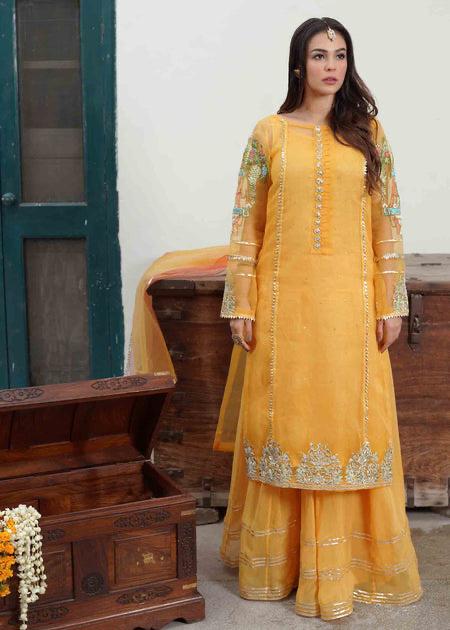 Lotus Outfit - Saffron - House Of Hania