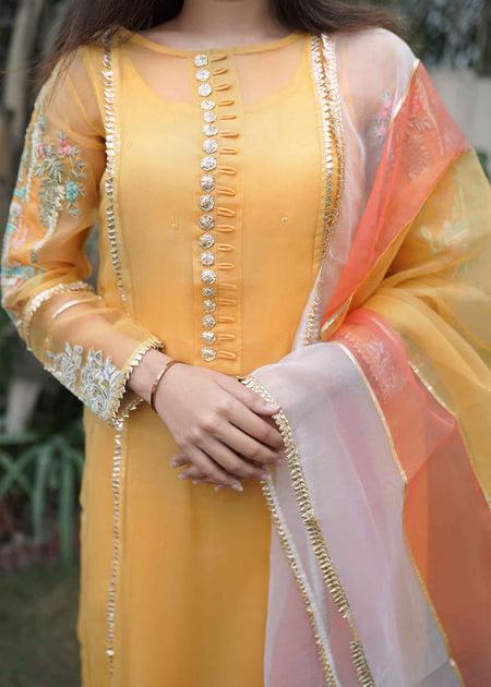 Lotus Outfit - Saffron - House Of Hania