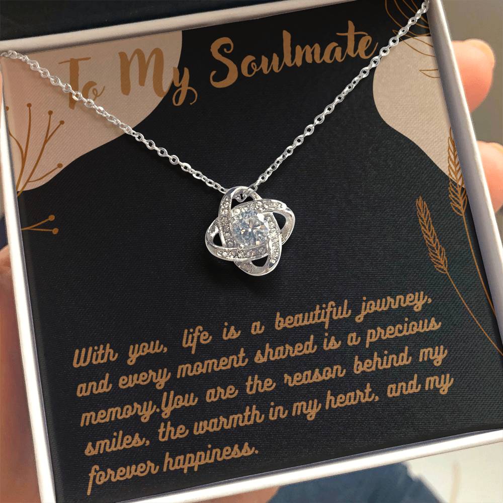 Love Knot Necklace for Valentines , Birthdays and Weddings with Beautiful Custom Message - House Of Hania