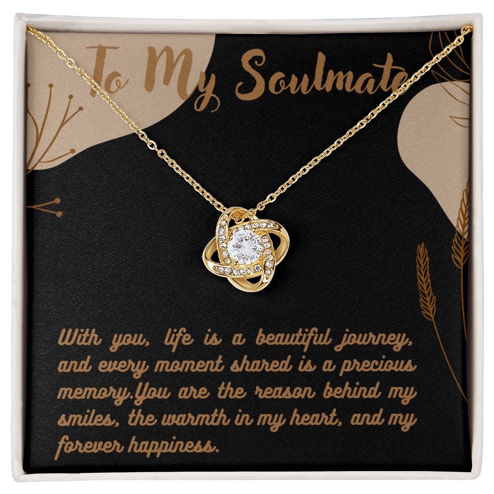 Love Knot Necklace for Valentines , Birthdays and Weddings with Beautiful Custom Message - House Of Hania
