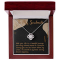Love Knot Necklace for Valentines , Birthdays and Weddings with Beautiful Custom Message - House Of Hania