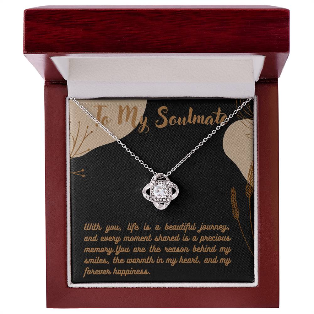 Love Knot Necklace for Valentines , Birthdays and Weddings with Beautiful Custom Message - House Of Hania