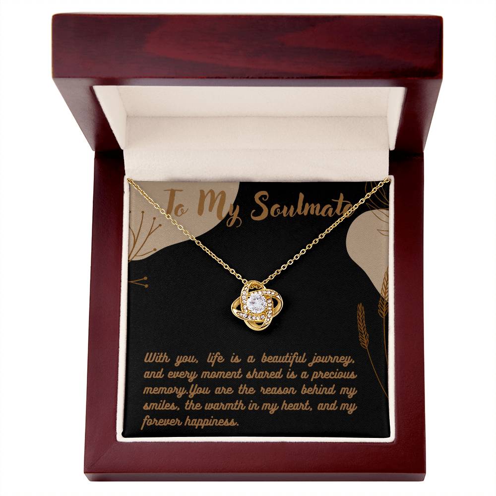 Love Knot Necklace for Valentines , Birthdays and Weddings with Beautiful Custom Message - House Of Hania