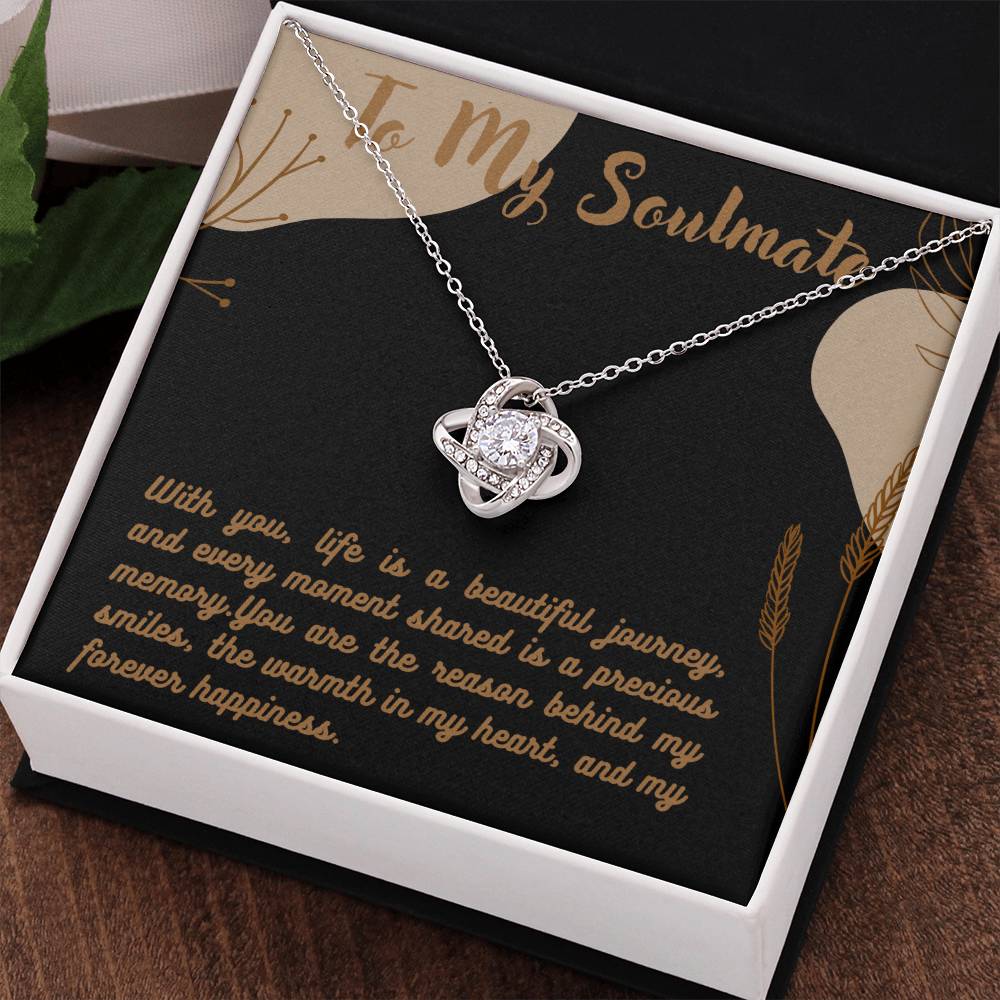 Love Knot Necklace for Valentines , Birthdays and Weddings with Beautiful Custom Message - House Of Hania