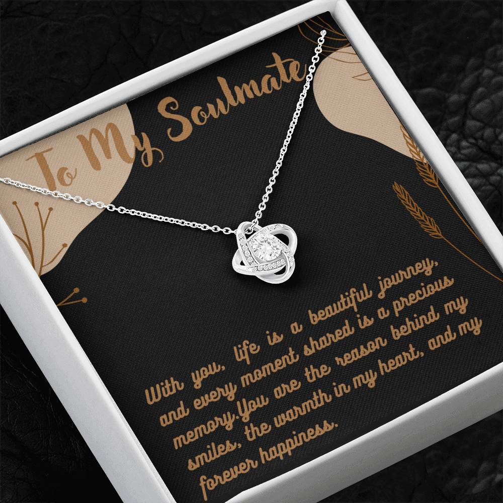 Love Knot Necklace for Valentines , Birthdays and Weddings with Beautiful Custom Message - House Of Hania