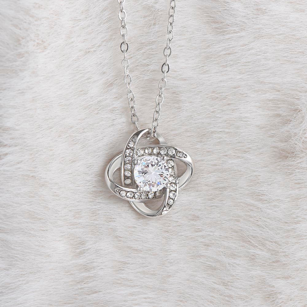 Love Knot Necklace for Valentines , Birthdays and Weddings with Beautiful Custom Message - House Of Hania