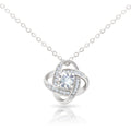 Love Knot Necklace for Valentines , Birthdays and Weddings with Beautiful Custom Message - House Of Hania