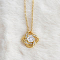 Love Knot Necklace for Valentines , Birthdays and Weddings with Beautiful Custom Message - House Of Hania