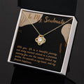 Love Knot Necklace for Valentines , Birthdays and Weddings with Beautiful Custom Message - House Of Hania