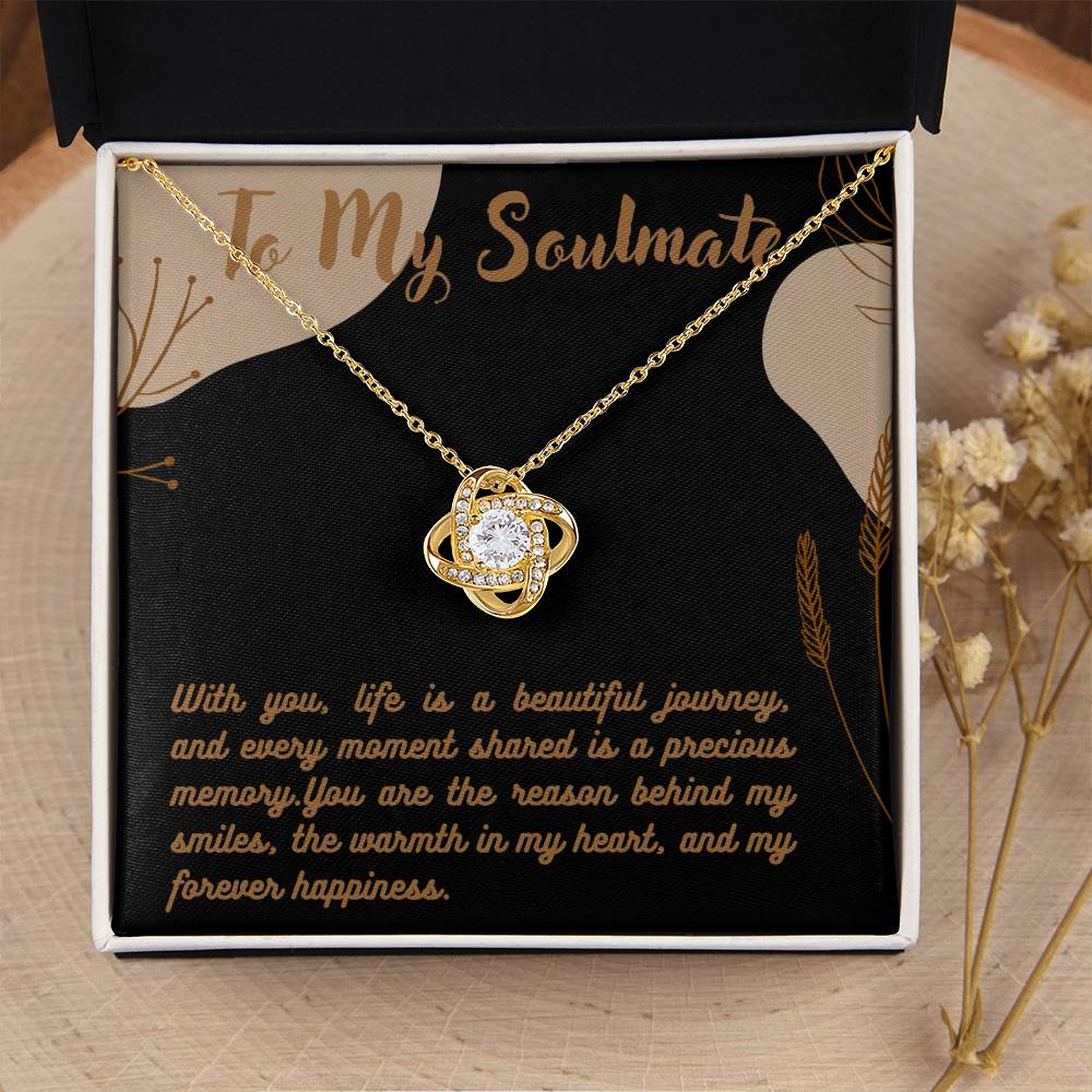 Love Knot Necklace for Valentines , Birthdays and Weddings with Beautiful Custom Message - House Of Hania