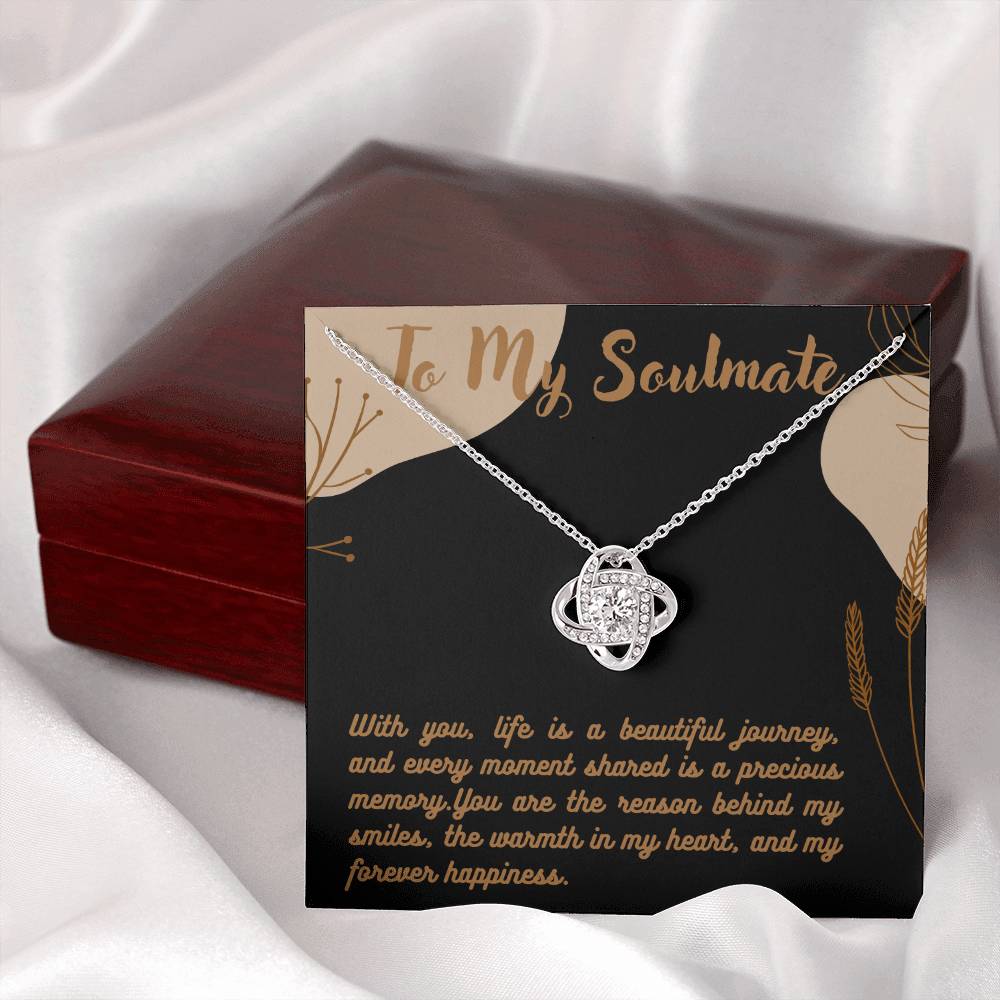 Love Knot Necklace for Valentines , Birthdays and Weddings with Beautiful Custom Message - House Of Hania