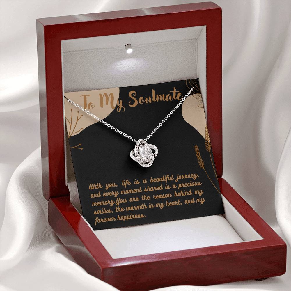 Love Knot Necklace for Valentines , Birthdays and Weddings with Beautiful Custom Message - House Of Hania