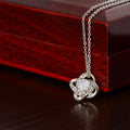Love Knot Necklace for Valentines , Birthdays and Weddings with Beautiful Custom Message - House Of Hania