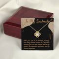 Love Knot Necklace for Valentines , Birthdays and Weddings with Beautiful Custom Message - House Of Hania