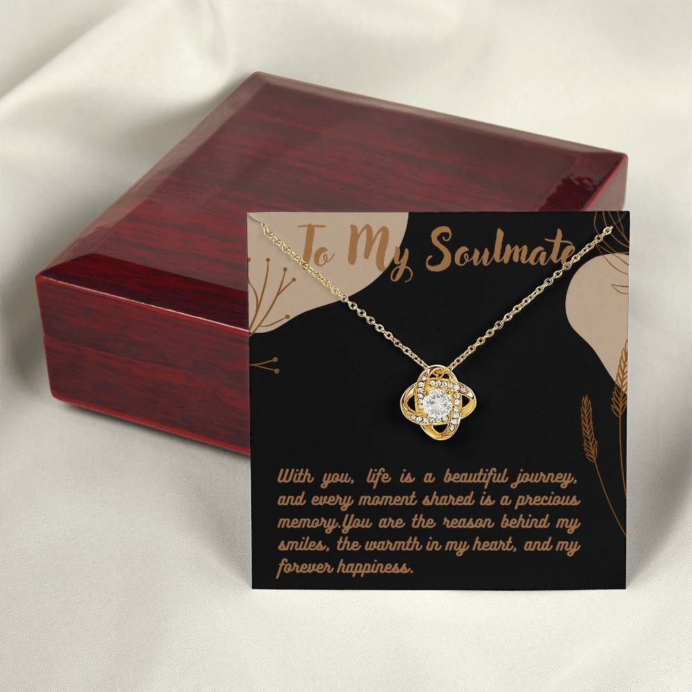 Love Knot Necklace for Valentines , Birthdays and Weddings with Beautiful Custom Message - House Of Hania