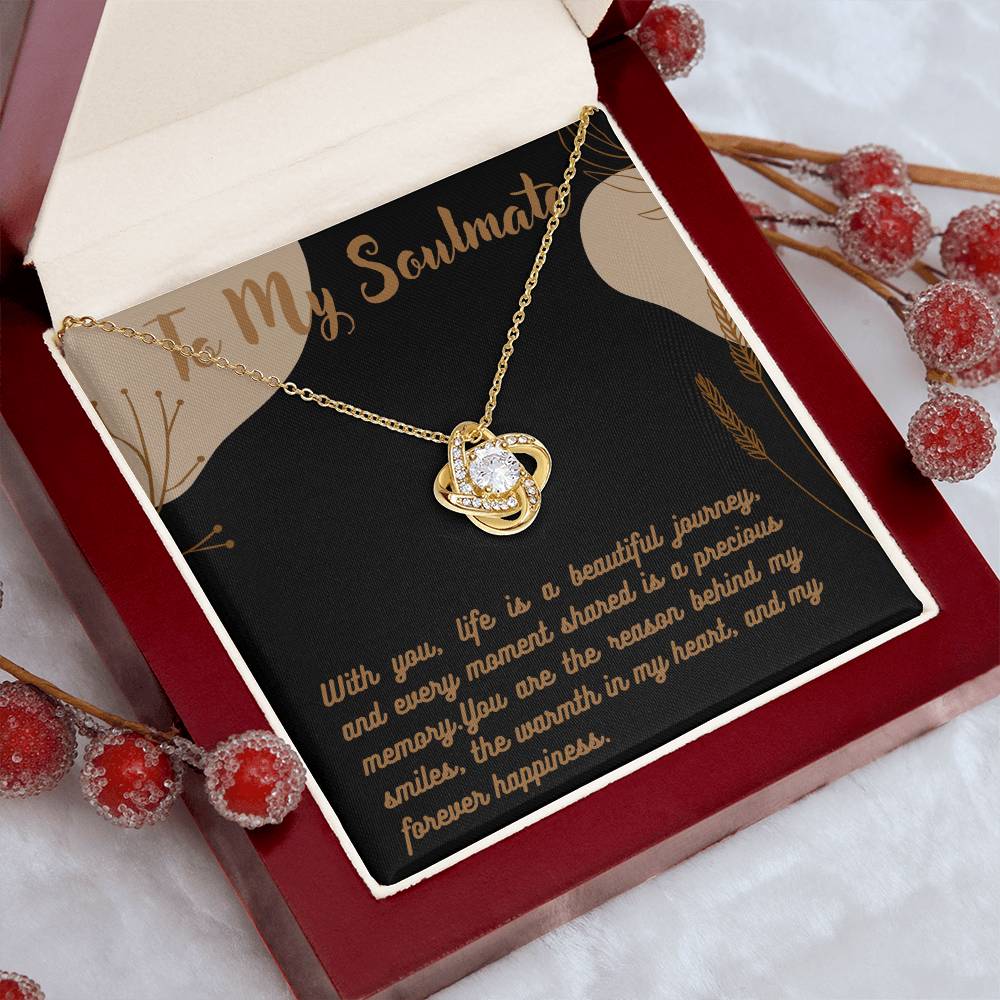 Love Knot Necklace for Valentines , Birthdays and Weddings with Beautiful Custom Message - House Of Hania