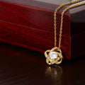 Love Knot Necklace for Valentines , Birthdays and Weddings with Beautiful Custom Message - House Of Hania