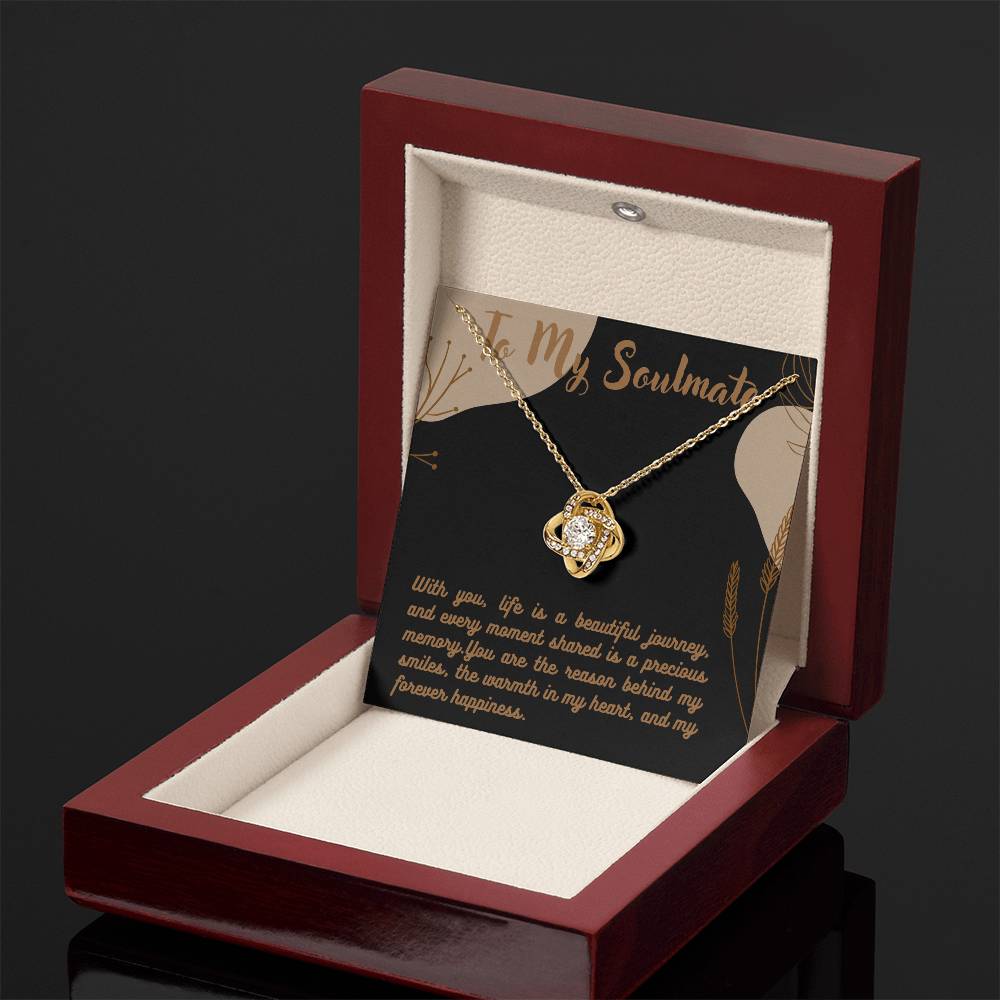 Love Knot Necklace for Valentines , Birthdays and Weddings with Beautiful Custom Message - House Of Hania