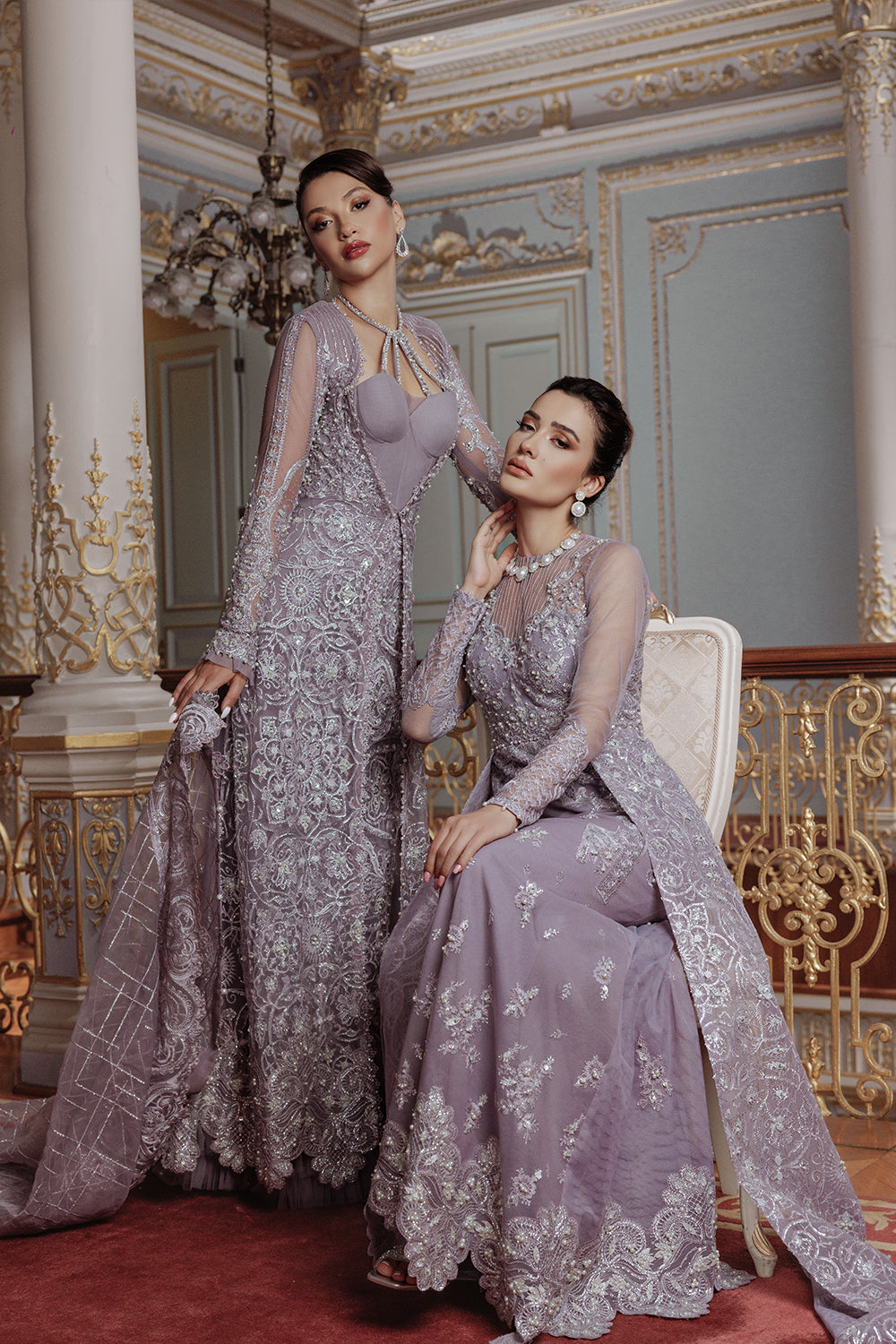 Lumiere By Saira Rizwan Embroidered Net 3Pc Suit SR-02 - House Of Hania