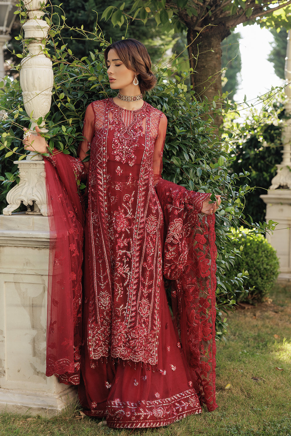 Lumiere By Saira Rizwan Embroidered Net 3Pc Suit SR-06 - House Of Hania