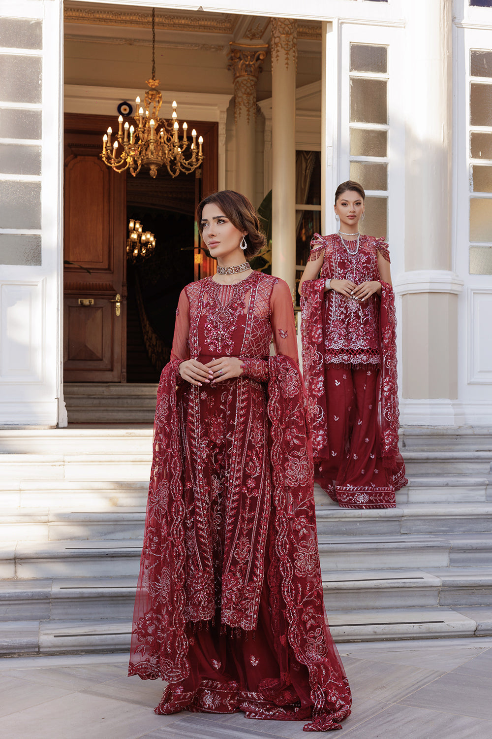 Lumiere By Saira Rizwan Embroidered Net 3Pc Suit SR-06 - House Of Hania